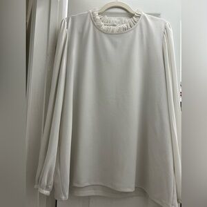 Ruffle neck, Ann Taylor blouse, size xl.